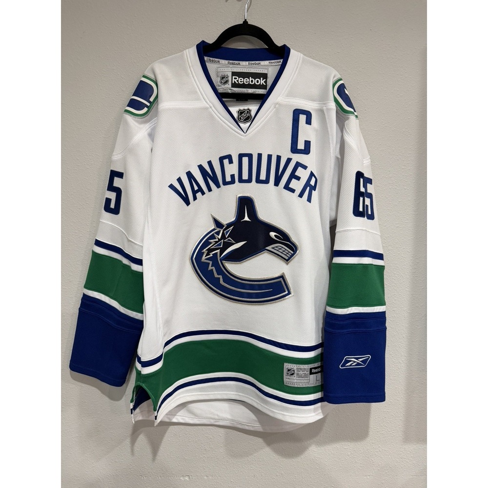 VANCOUVER CANUCK ADIDAS ON ICE PRO AUTHENTIC AWAY WHITE NHL HOCKEY JERSEY Large